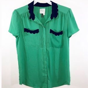Anthropologie HD in Paris Blouse, Green, US 6